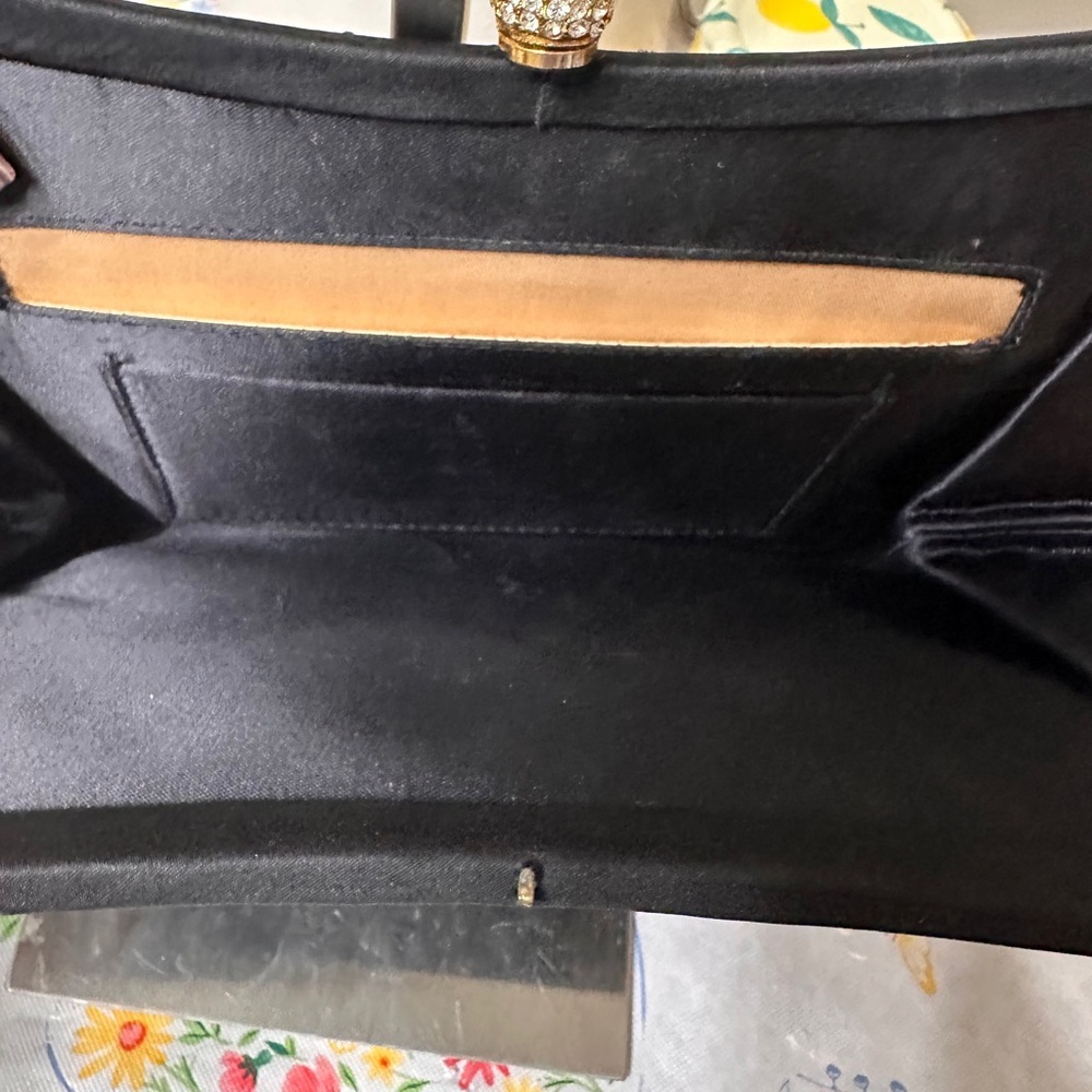 Source Unknown Black Clutch with Gold Accent - image 5